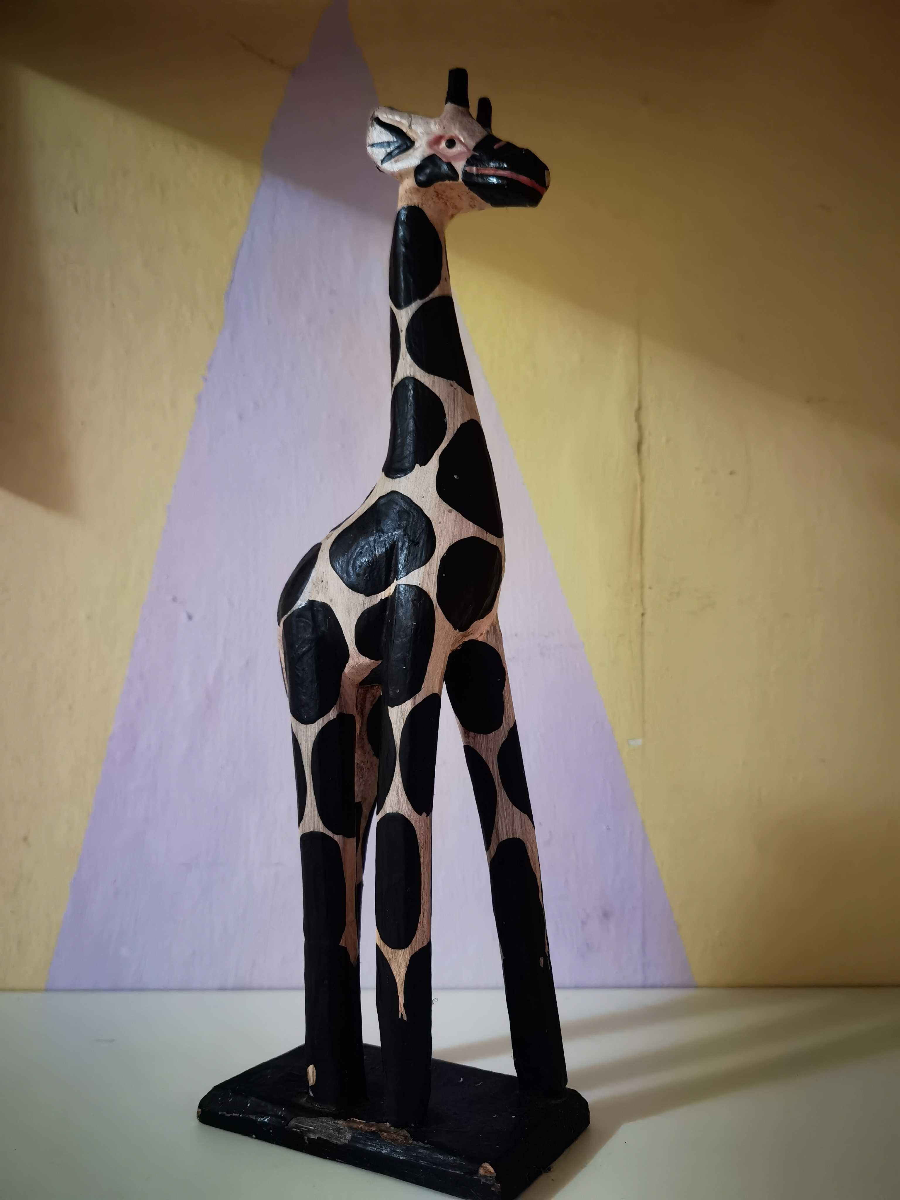 Żyrafa drewniana figurka ozdoba drewniany do postawienia afryka drewn
