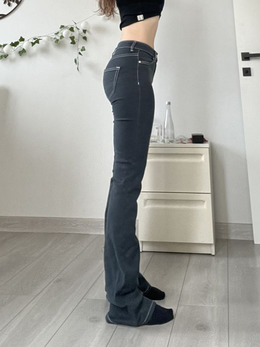 Джинсы черные средняя талия багги клёш винтаж bootcut 36 s 2000s 90s