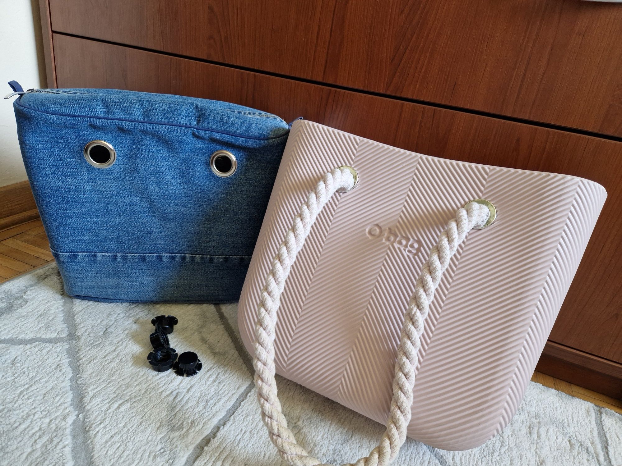 Torebka Obag O BAG MINI jodełka ROSA SMOKE super zestaw