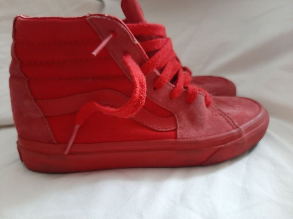 Buty sportowe, czerwone, trampki, VANS