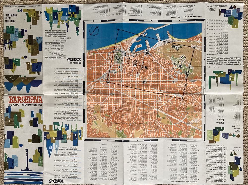 Folheto turístico — Plano Monumental Parcial de Barcelona - 1963