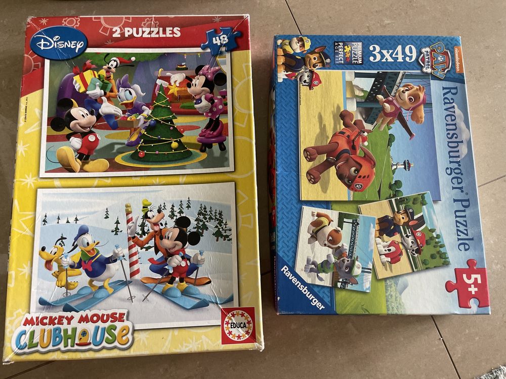 Puzzles Mickey 2x 48 e Patrulha Pata 3x49