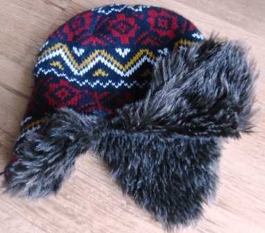 Norweska ciepła  czapka  z nausznikami S/M