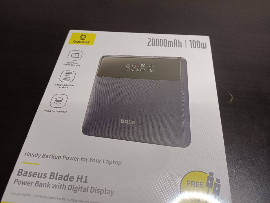 Powerbank 100W для MACBOOK Pro Baseus В ПЛІВЦІ 20000mAh для НОУТБУКА
