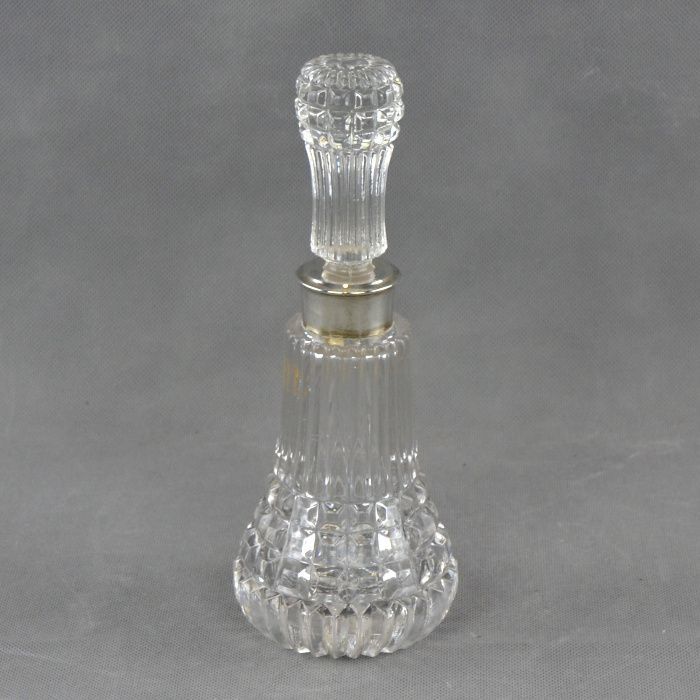 Frasco de perfume em cristal lapidado e Prata 925/1000