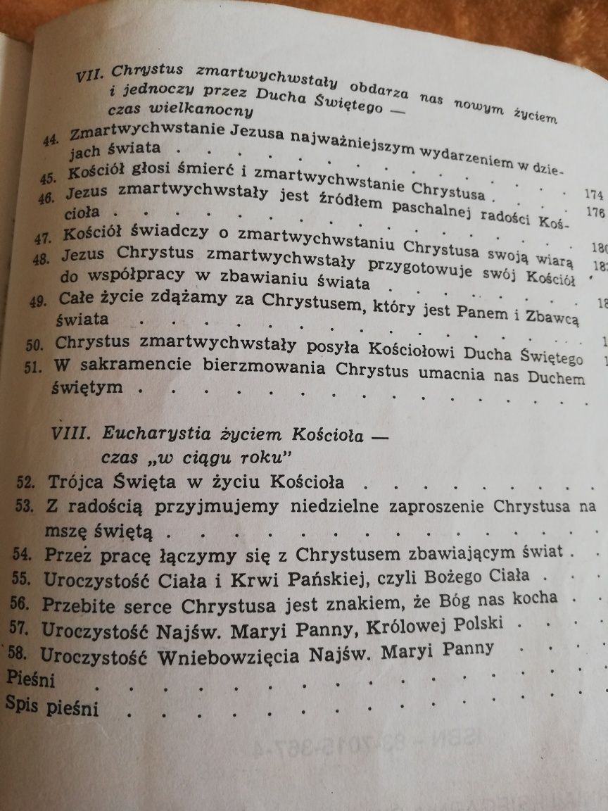 Książka do Religii Bóg z nami część III zbiór spis pieśni śpiewnik