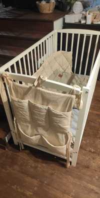 Łóżeczko niemowlęce drewniane białe z szufladą Gratisy