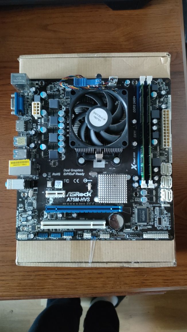 Płyta ASRock A75M-HVS, AMD A6 3650, DDR3 16gb