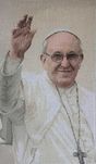 Obraz papież Franciszek – haft krzyżykowy (48x23 cm)