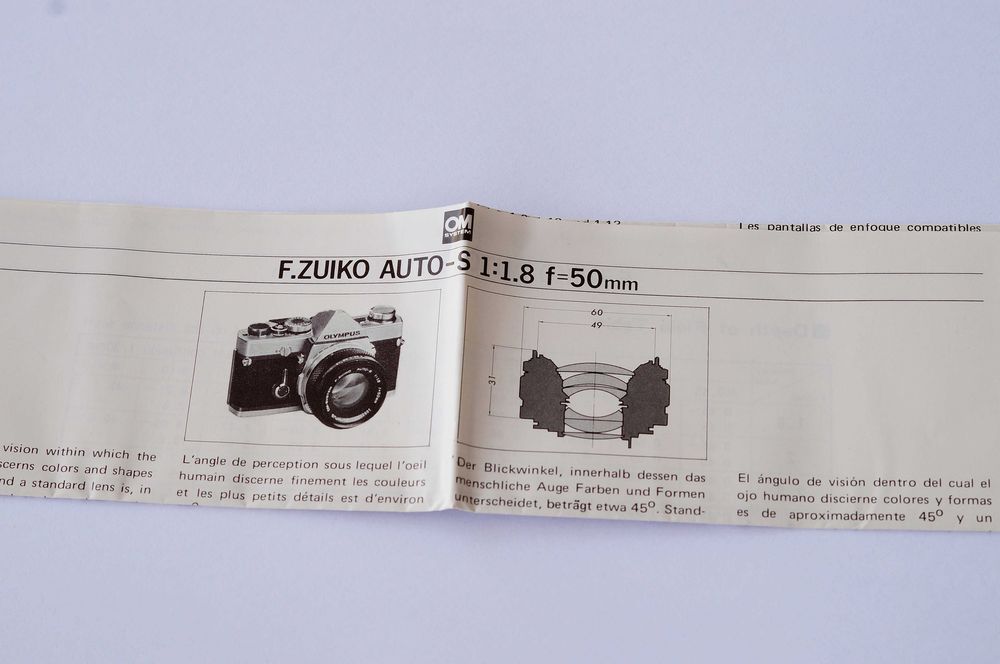 Olympus OM-SYSTEM F.ZUIKO AUTO-S 50 /1.8 sprawny piękny