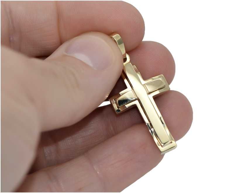 Złoty krzyż Katolicki 14k 585 zawieszka ctc095yy 53mm/29mm Wrocław