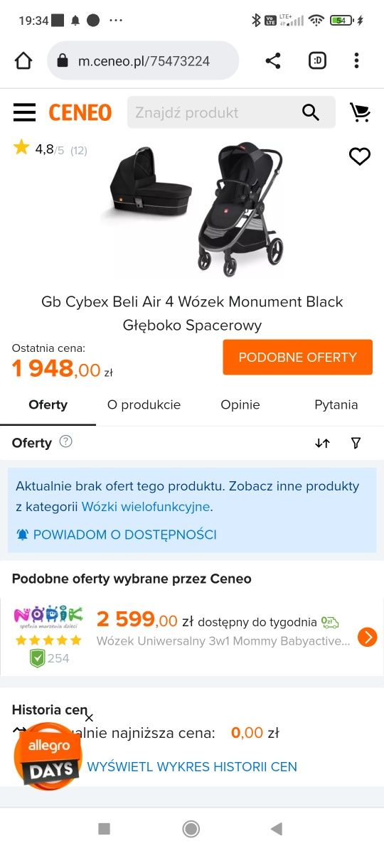 Wózek 2w1 cybex GB