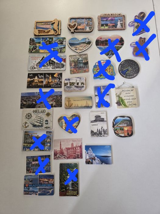 Magnesy na lodówke 13sztuk