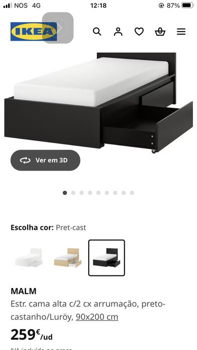 Vendo Came de solteiro, modelo, MALM ( IKEA )