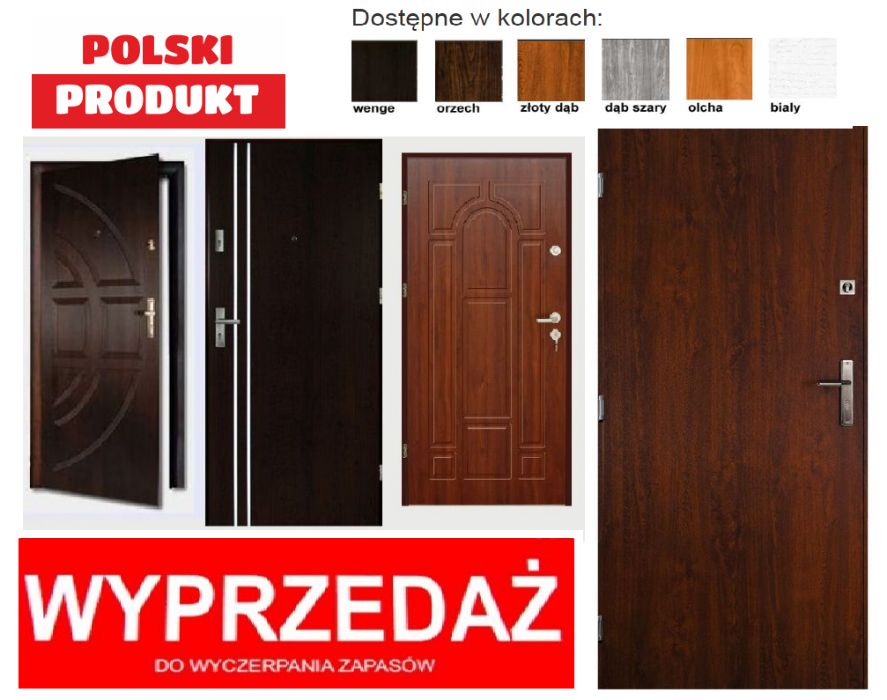 Zewnętrzne drzwi do mieszkania w bloku - wejściowe! DREWNIANE -POLSKIE