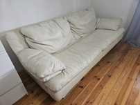 Komplet wypoczynkowy skórzany - sofa i fotel