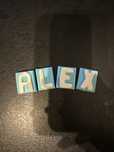 Napis na tort dekoracja imie Alex