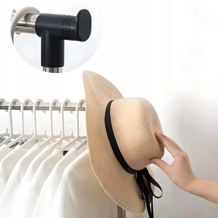 Wieszak Na Ubrania Wolnostojący Na Kółkach Podwójny Regulowany Stojak