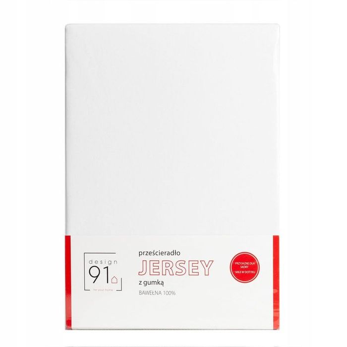 Prześcieradło z GumkąBAWEŁNIANE jednolite Jersey D91/90x200 w.25 Biel