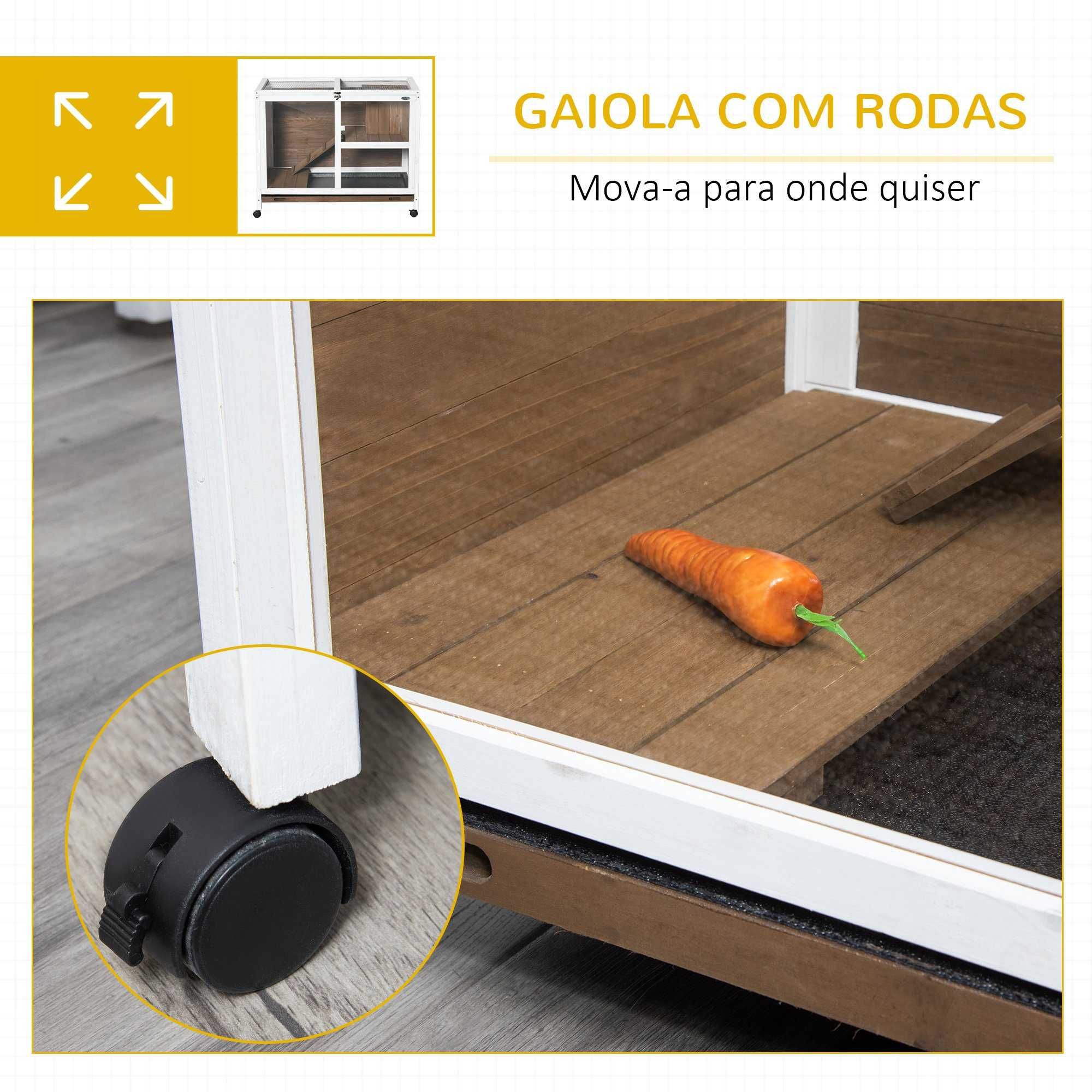 Coelheira de Madeira com Rodas – 2 Níveis | 91,5x53,5x73cm