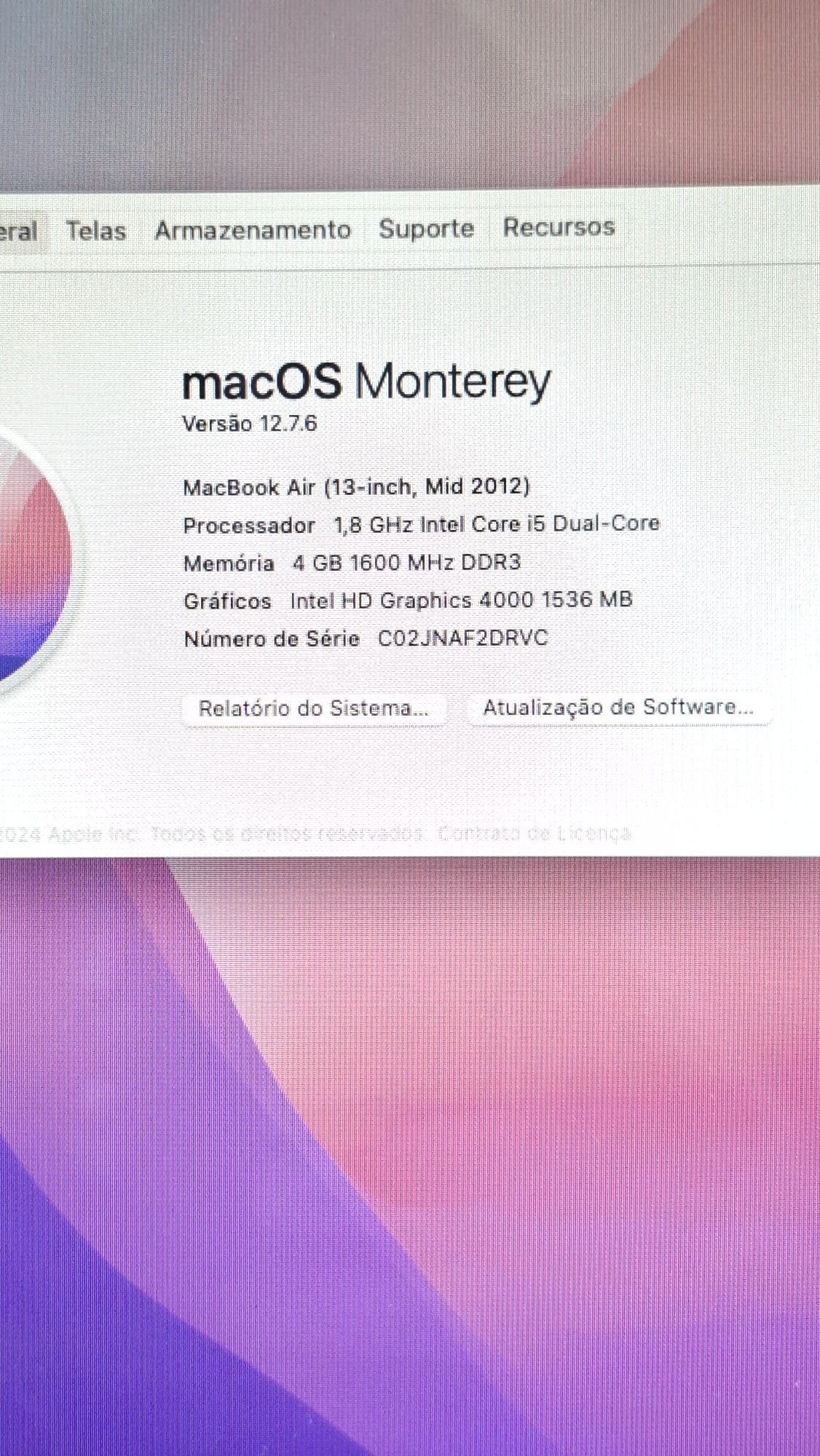 MacBook  Air, 13.3'', i5 | MacOS 12 Monterey | 128GB SSD | Impecável