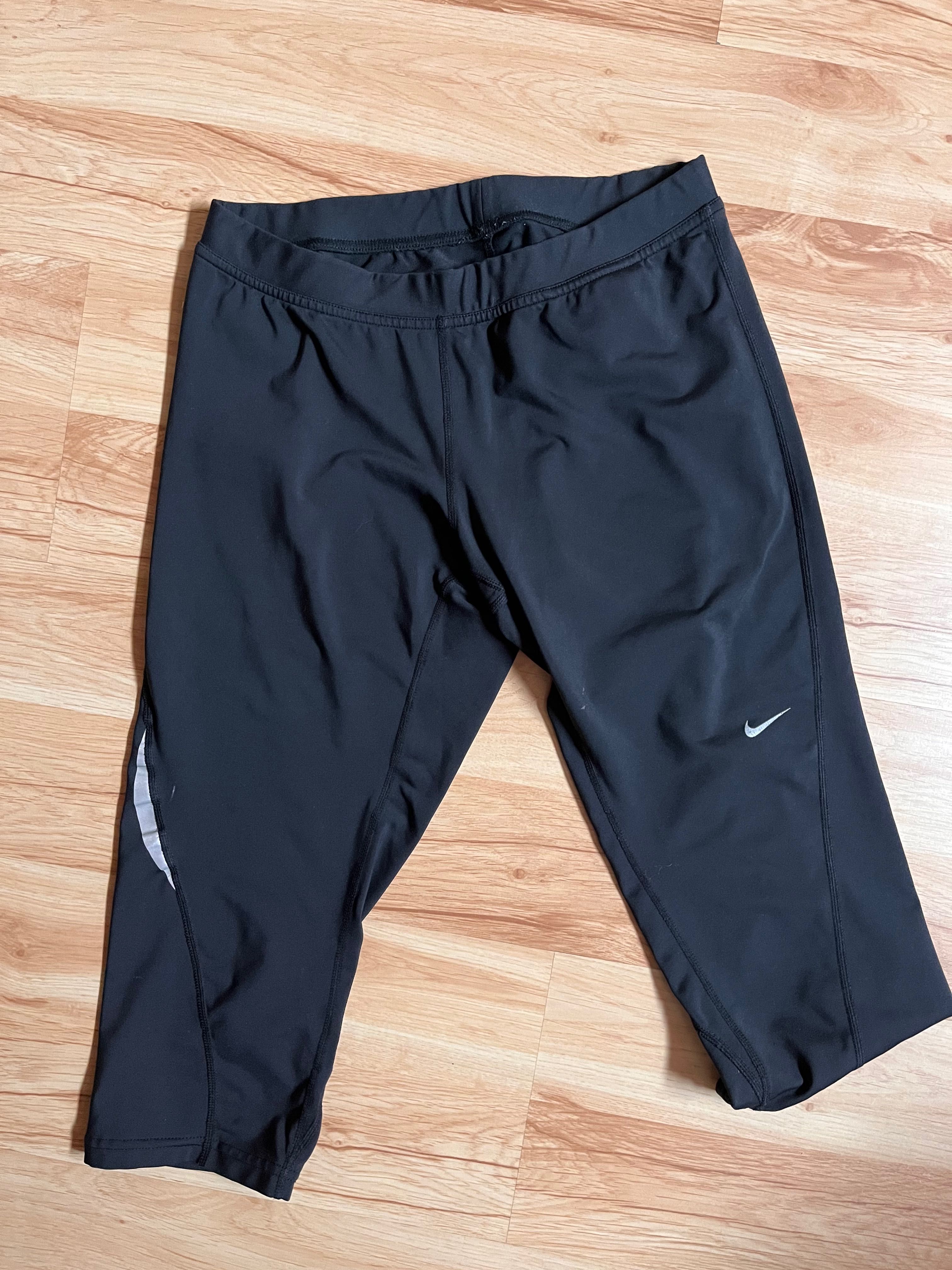 czarne kolarki spodenki nike s , 3/4, legginsy do biegania