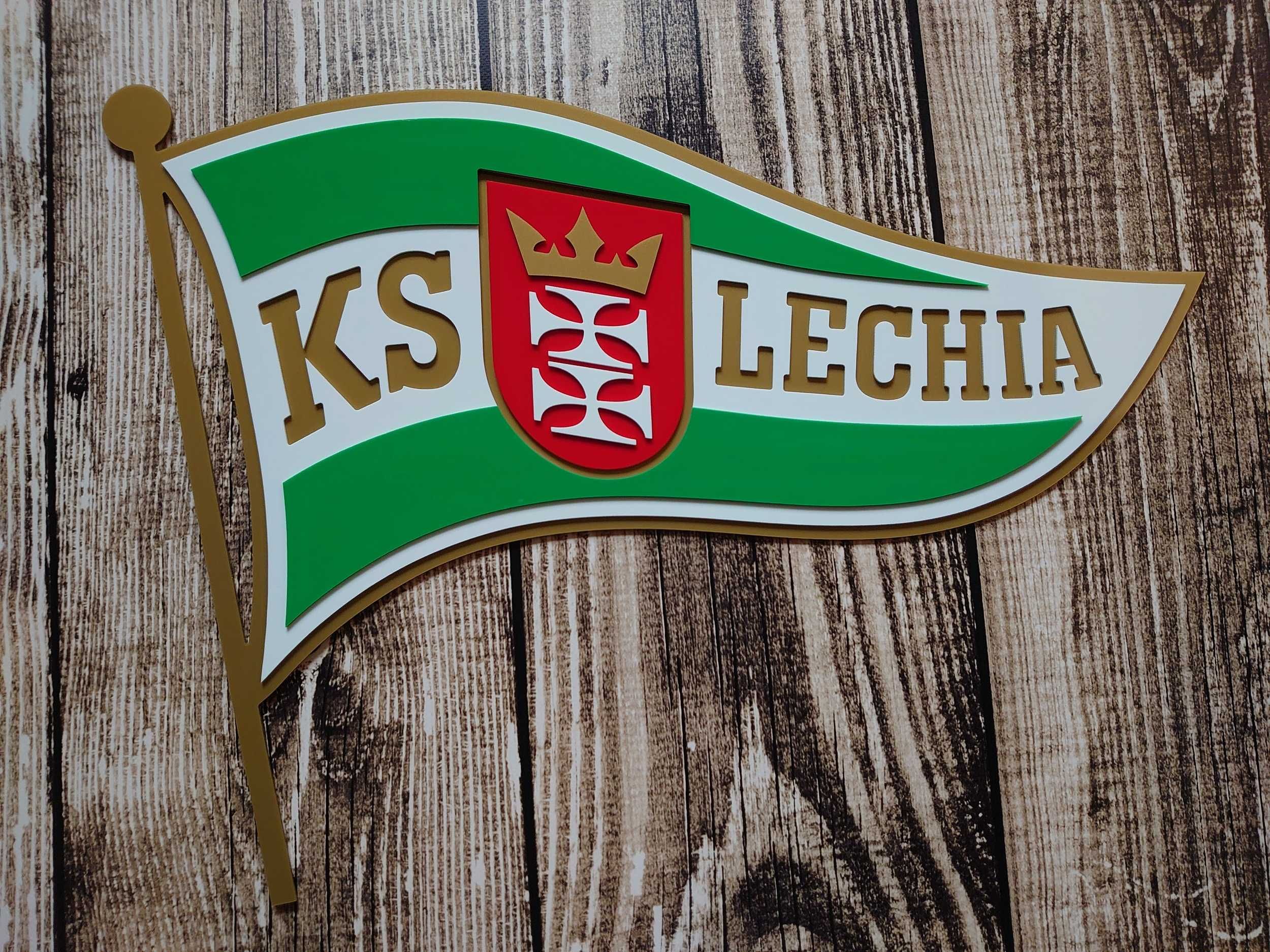 Herb Lechia Gdańsk na ścianę prezent dla fana klubu dla chłopaka męża