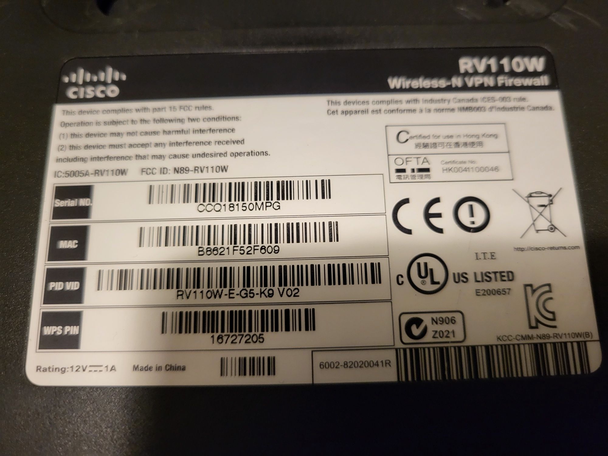 Ruter Cisco RV110W