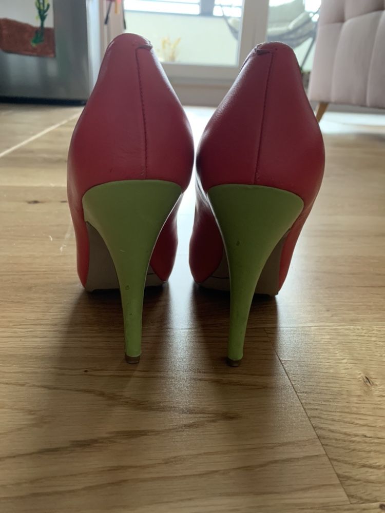 Kolorowe Szpilki Buty na obcasie Nine West