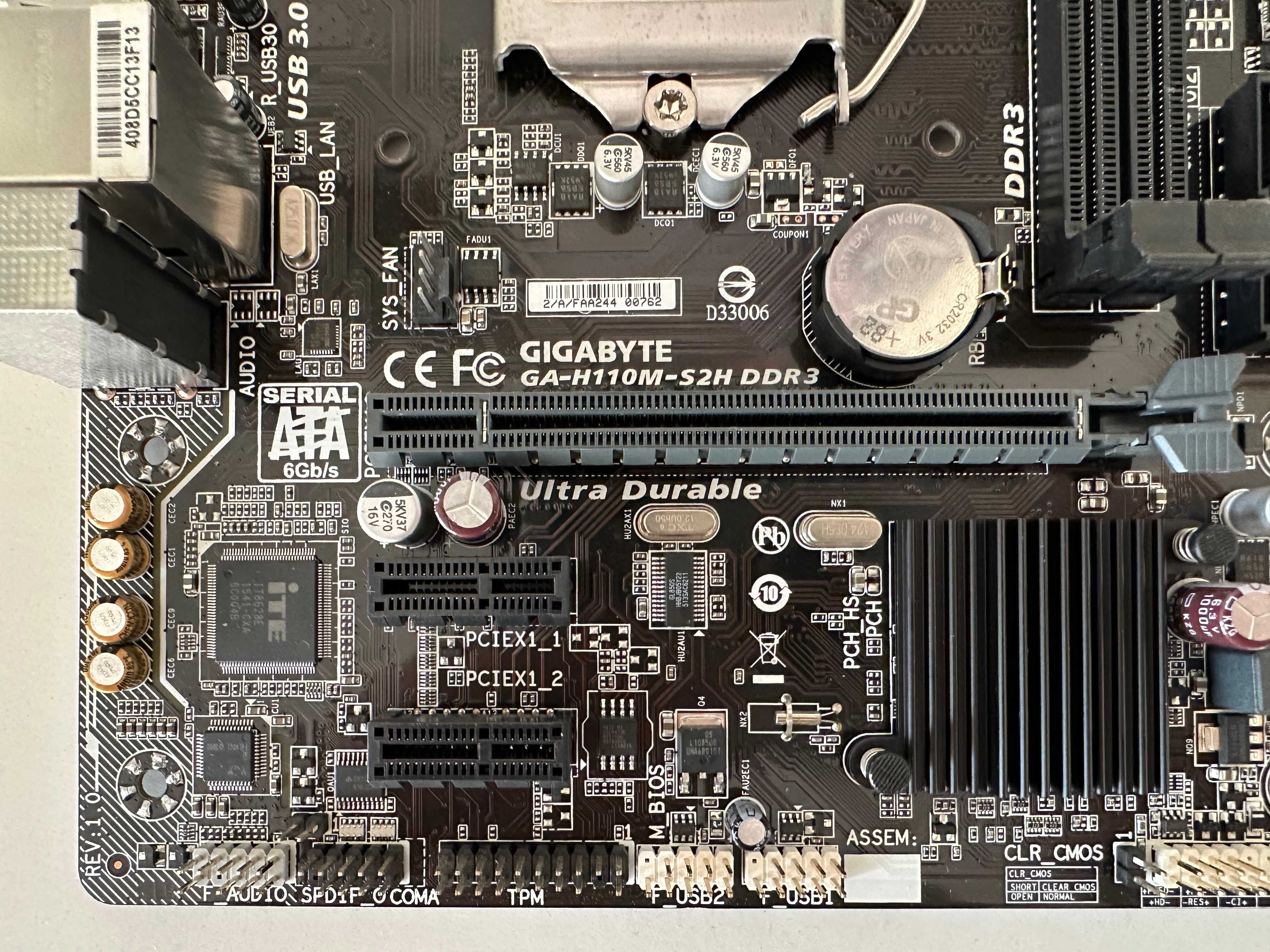 Материнська плата Gigabyte GA-H110M-S2H DDR3 s1151