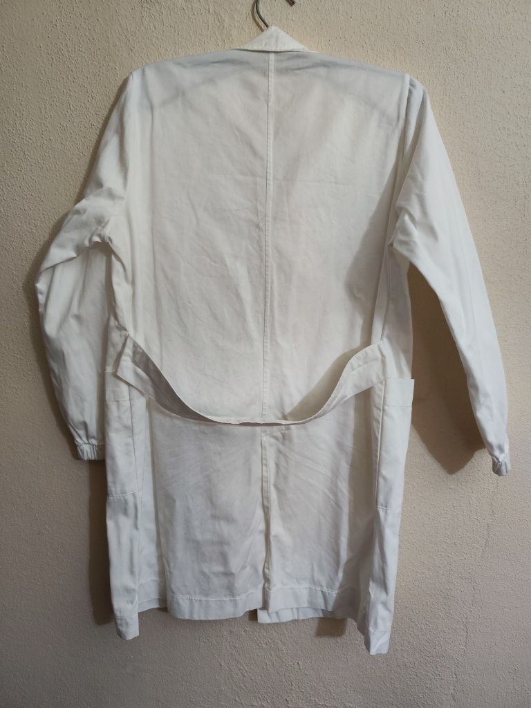 Bata médica branca unisexo
