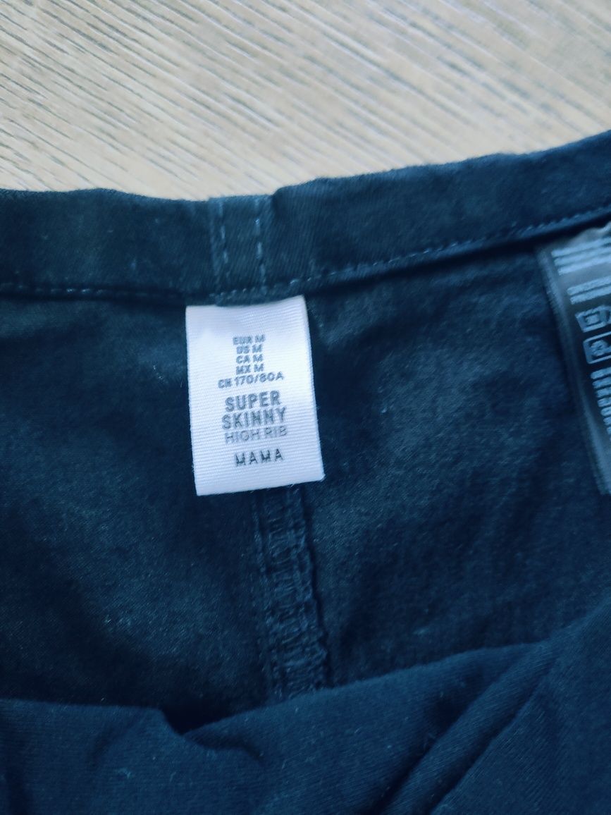 Spodnie jeansy rurki skinny ciążowe H&M czarne M mega elastyczne