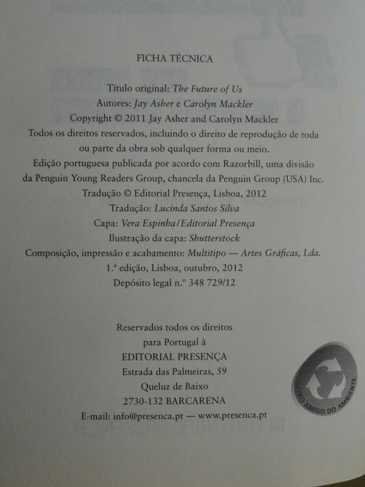 Antes do Futuro de Jay Asher e Carolyn Mackler - 1ª Edição