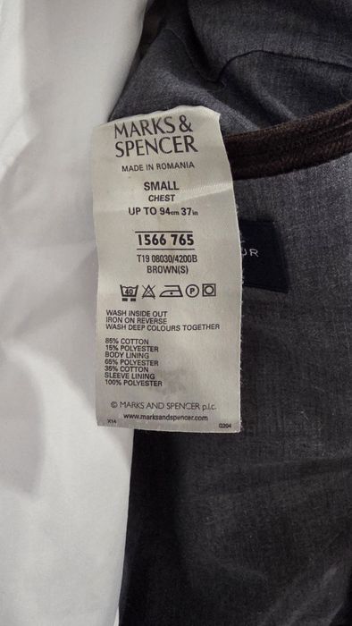 Вінтажний Вельветовий Блейзер M&S Blue Harbour – Хлястик на спині!