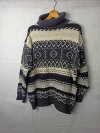 Sweter z golfem Wzory Vintage Pattern Jumper