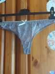 Stringi damskie koronkowe szare rozmiar S/M