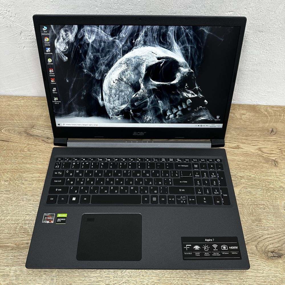 Ноутбук ігровий Acer Aspire 7 Ryzen 5-5500u/16Gb/512SSD  GTX 1650 4Gb