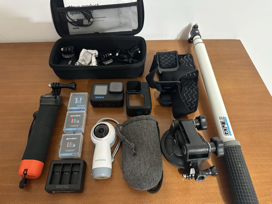 Gopro 10 + Samsung Gear 360 + acessorios