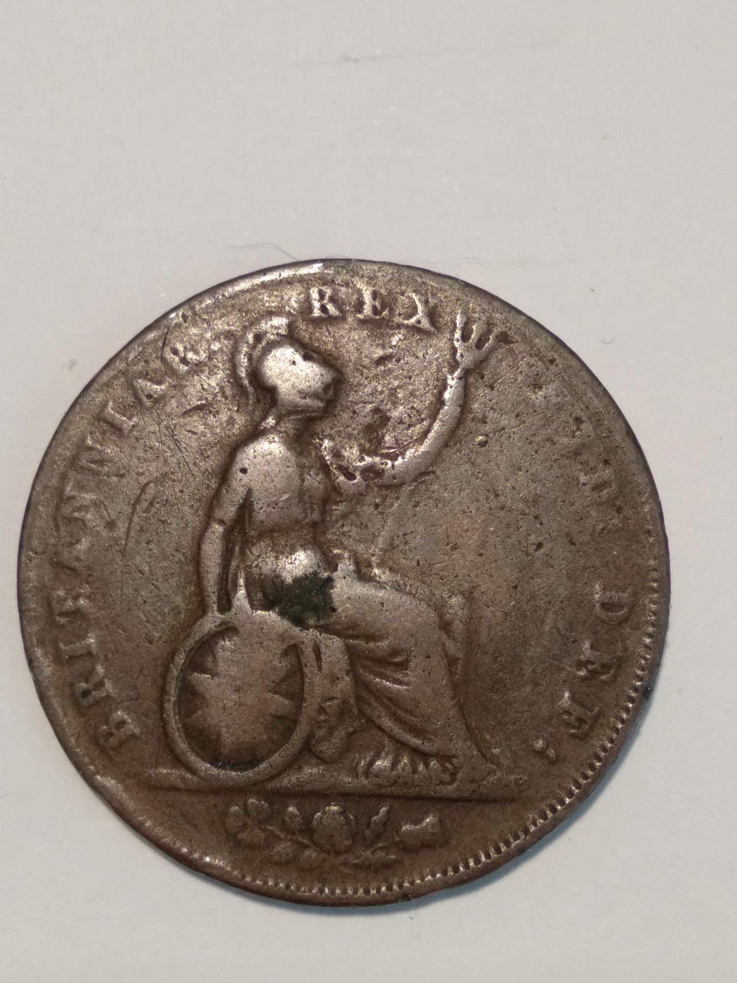 Moeda de Meio Penny 1827 Inglaterra