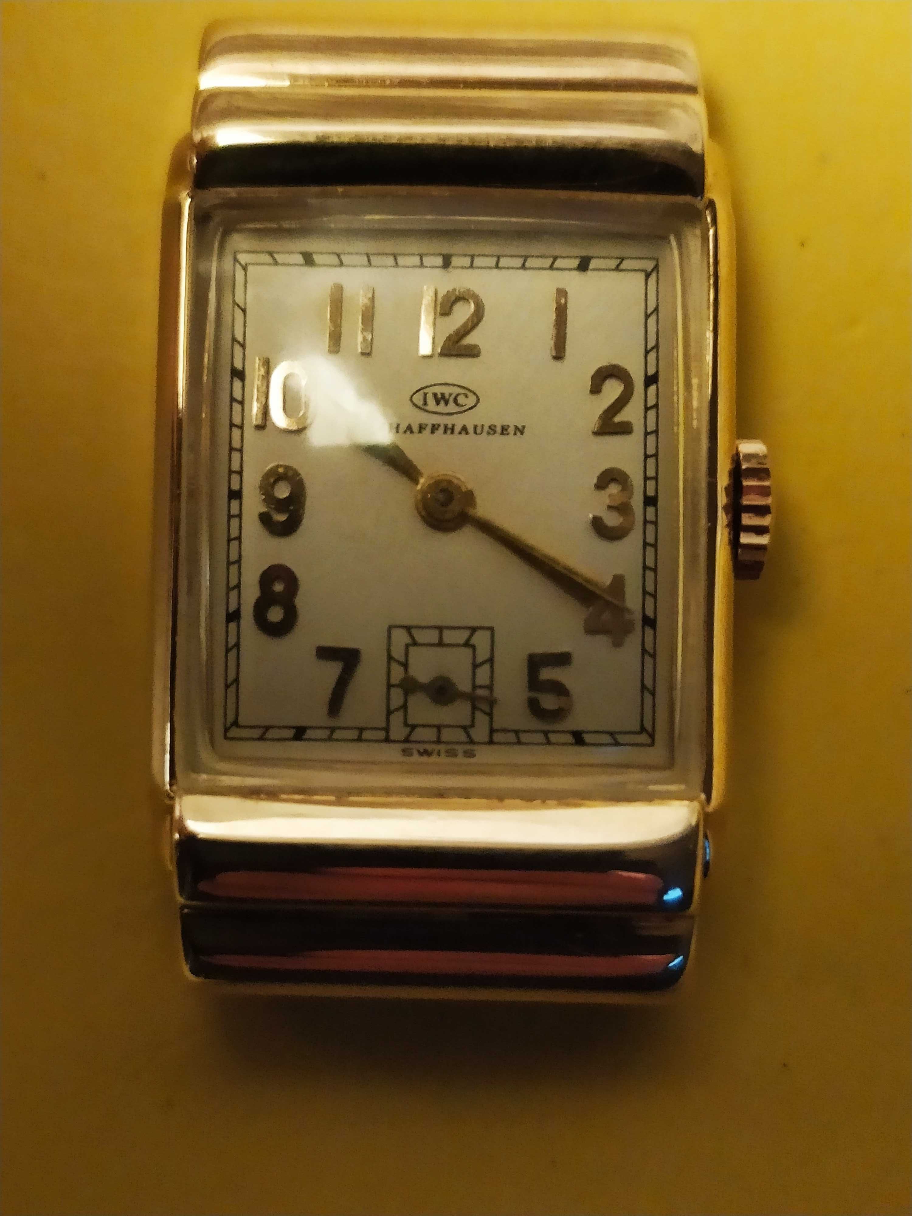 Prostokąt Art Deco IWC cal.87 pr.0,585 14K z lat 30-tych XX w.