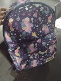 Mochila com lancheira de unicórnio