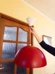 lampa oświetlenie wisząca wiszące sufitowa Ikea Brasa czerwona