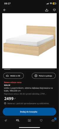 Uzywane lozko w stanie idealnym malm ikea 180x200