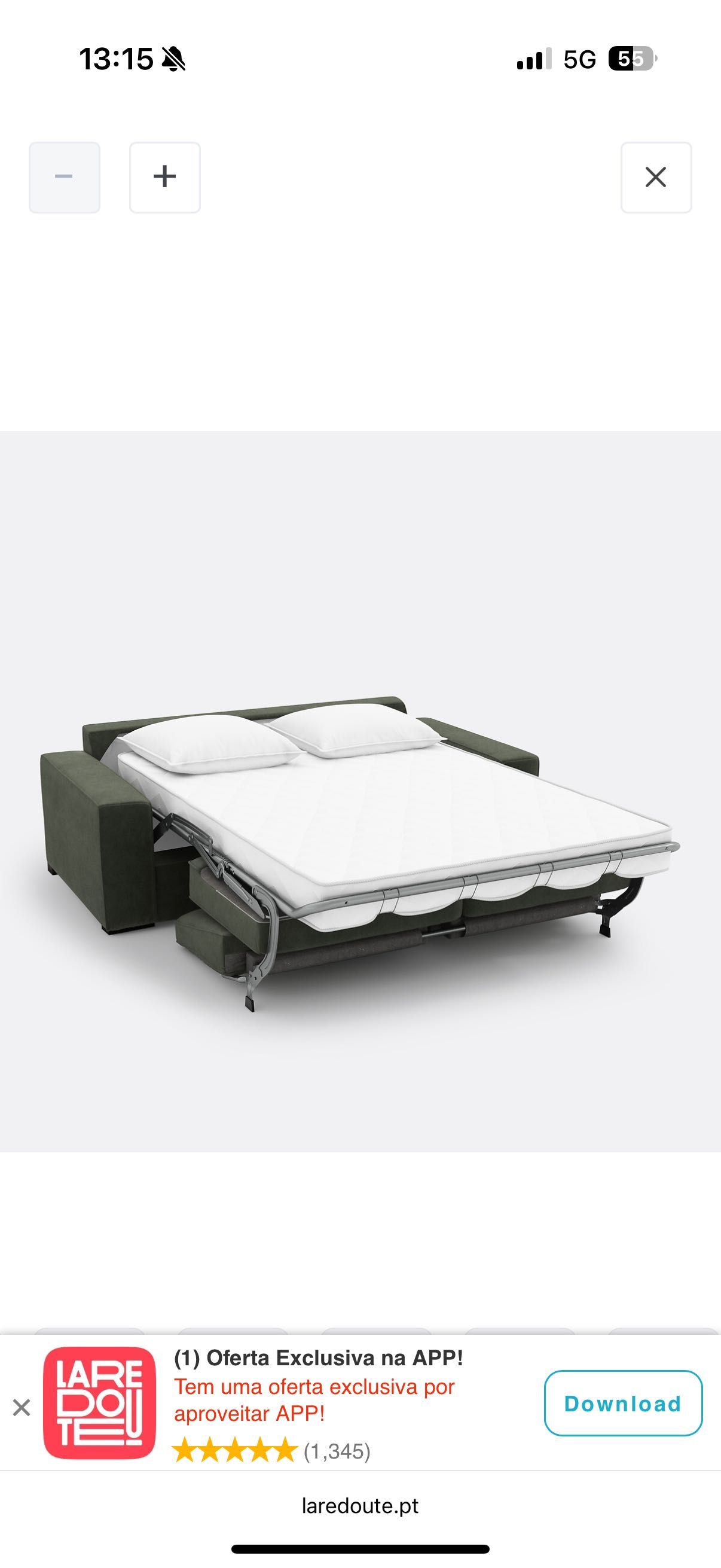 Sofá cama em veludo verde