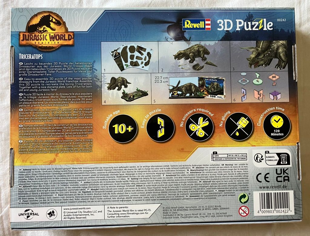 Puzzle 3D Revell - Jurassic World Dominion - Triceratops