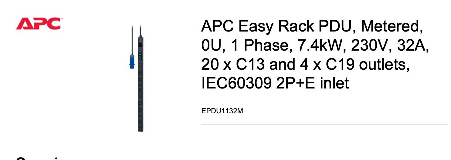 APC Easy Rack PDU, Metered "EPDU1132M"
