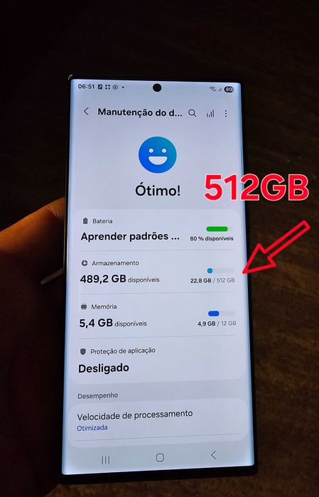 Samsung S22 Ultra 512gb.  Muito bom