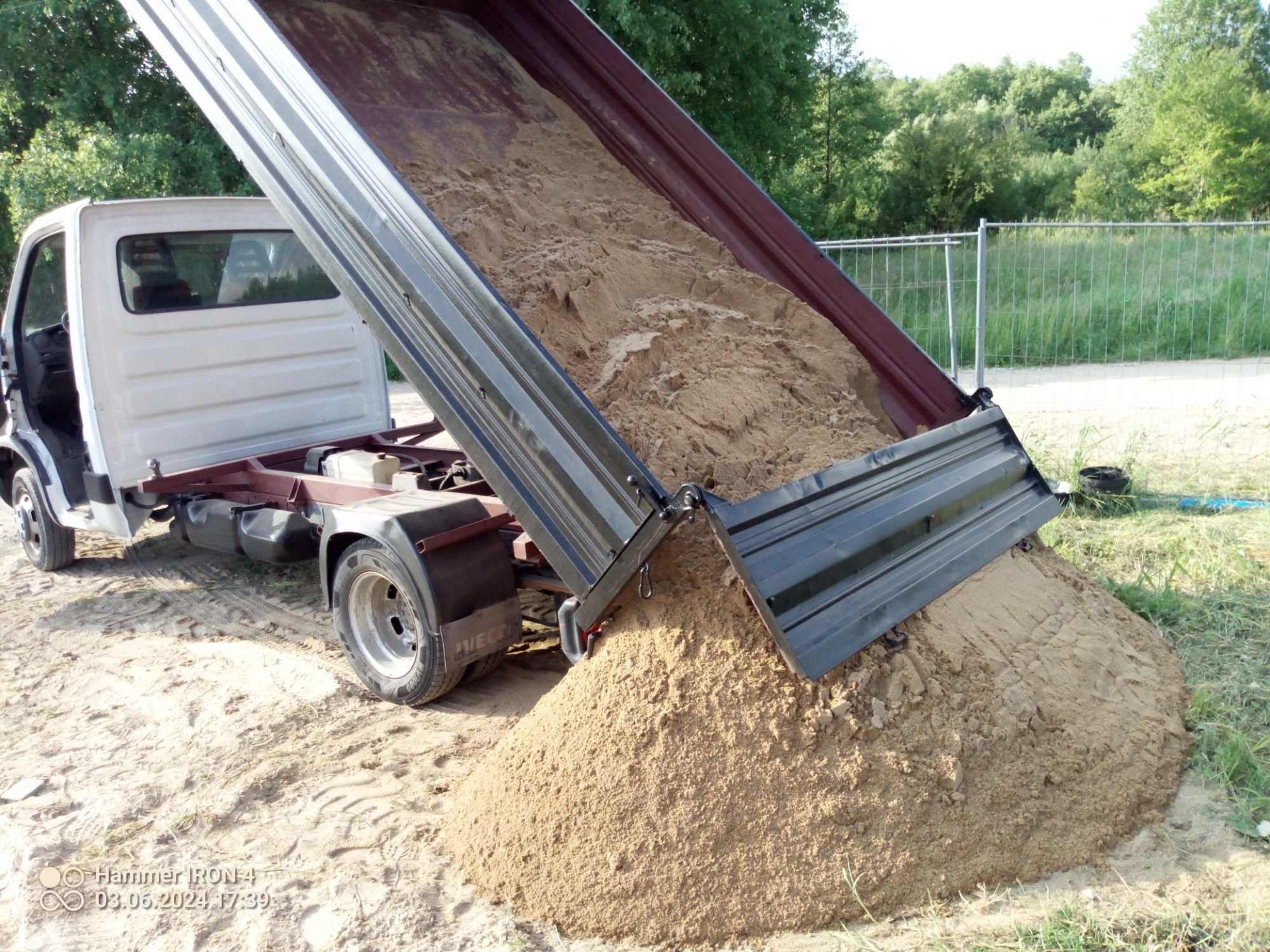 Piasek do trawników 4tony. Pulpa żwir polna kamień destrukt pospółka.