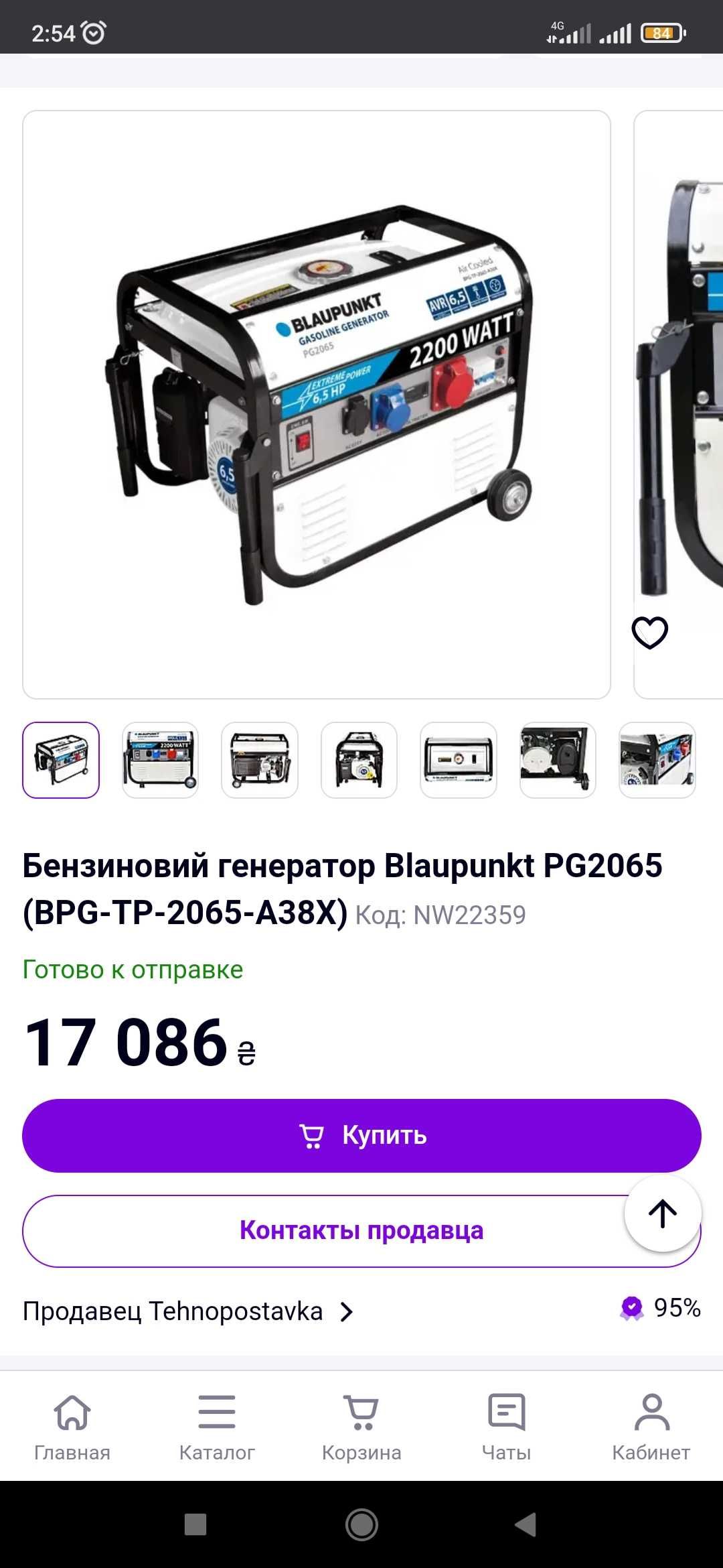 Бензиновий генератор Blaupunkt PG2065 (BPG-TP-2065-A38X)