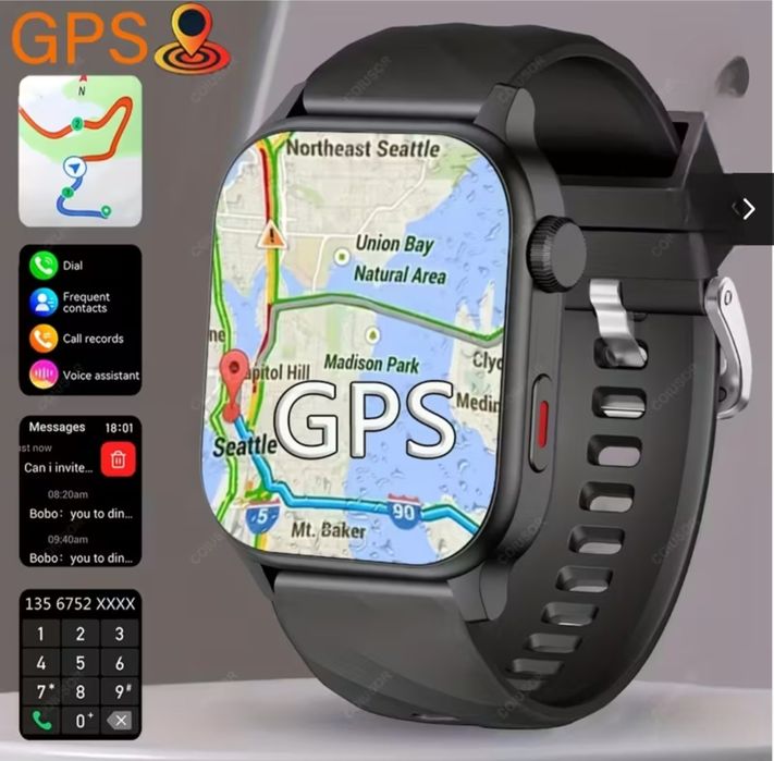 Смарт-годинник з мапами, GPS з бездротовими дзвінками, компасом